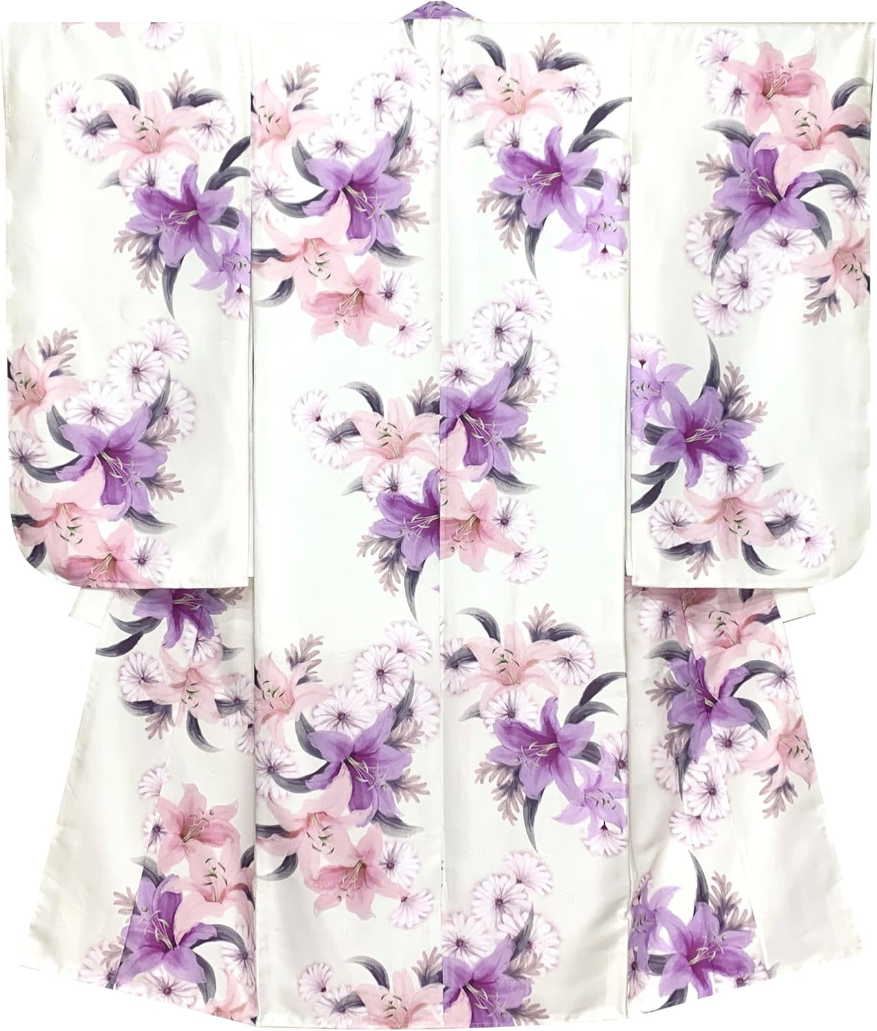 ブランド振袖 桂由美 刺繍 銀彩 褄下挟比翼付き 身丈171cm 撥水加工済